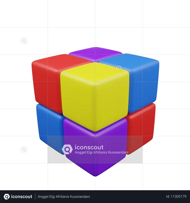 Puzzle Würfel  3D Icon