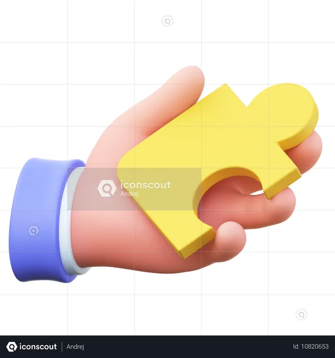 Puzzleteil in der Hand  3D Icon