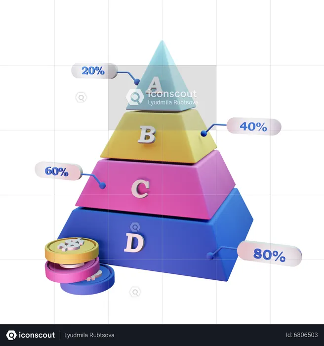 Pyramid Chart  3D Icon