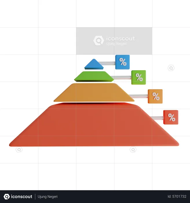 Pyramid Chart  3D Icon