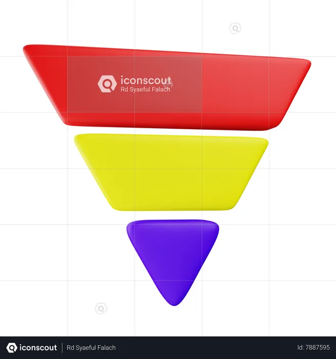 Pyramid Chart  3D Icon