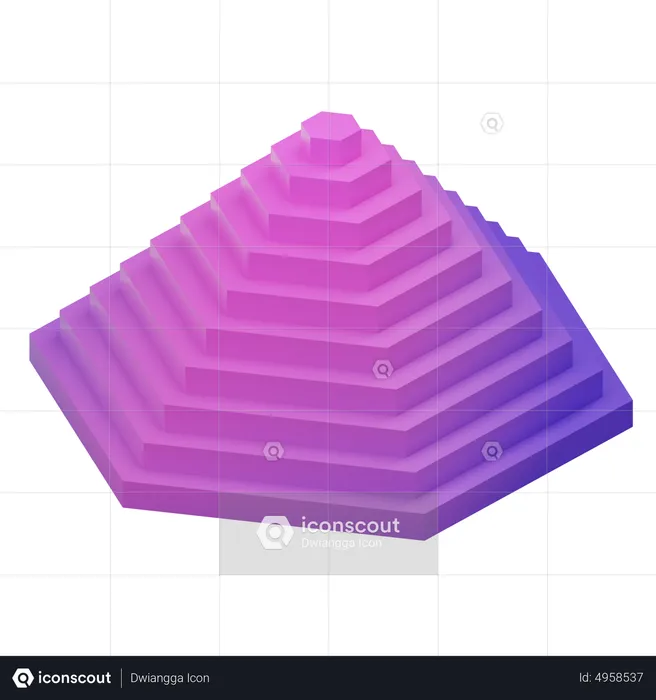 Pyramid Hexagonal  3D Icon