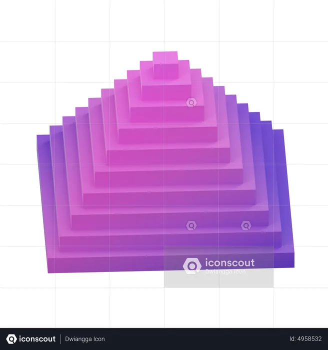 Pyramid rectangular  3D Icon