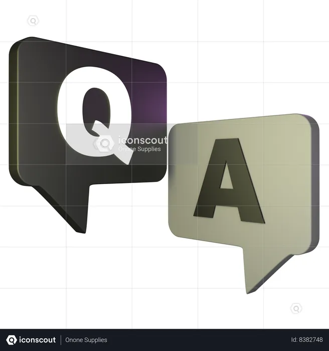 Q A  3D Icon