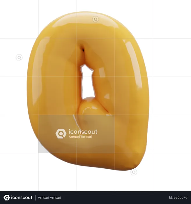 Alfabeto Q Emoji 3D Icon