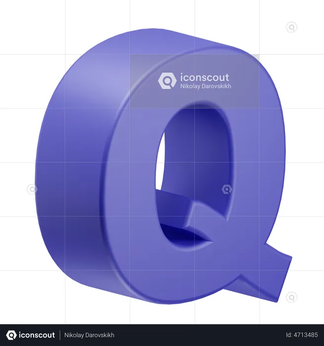 Q Alphabet  3D Illustration