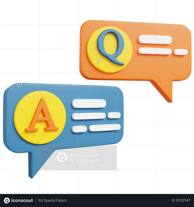 Q and A  3D Icon