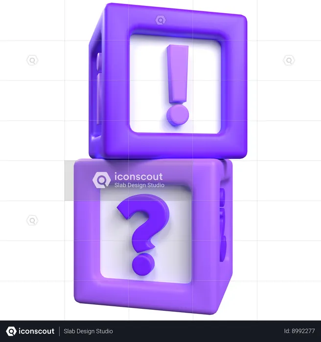 Q And A Cube  3D Icon