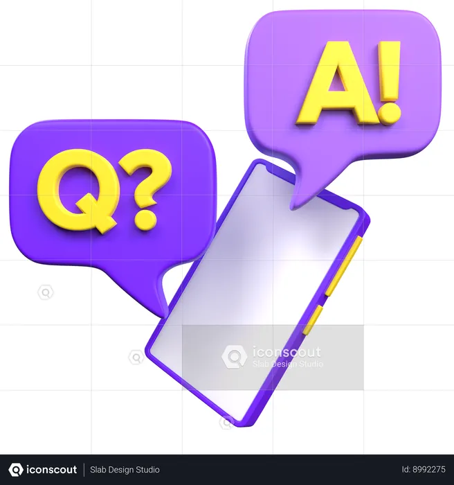 Q And A Mobile  3D Icon