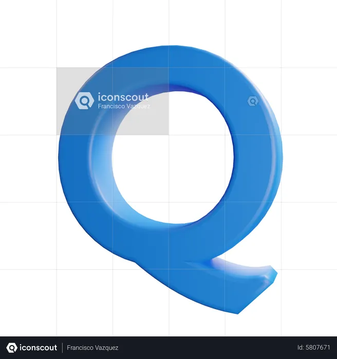 Q Letter  3D Icon