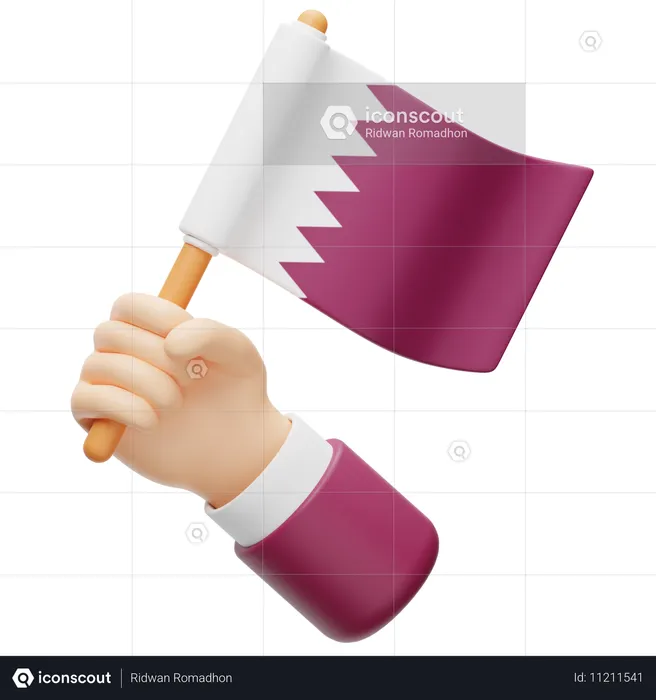 Qatar Flag Flag 3D Icon