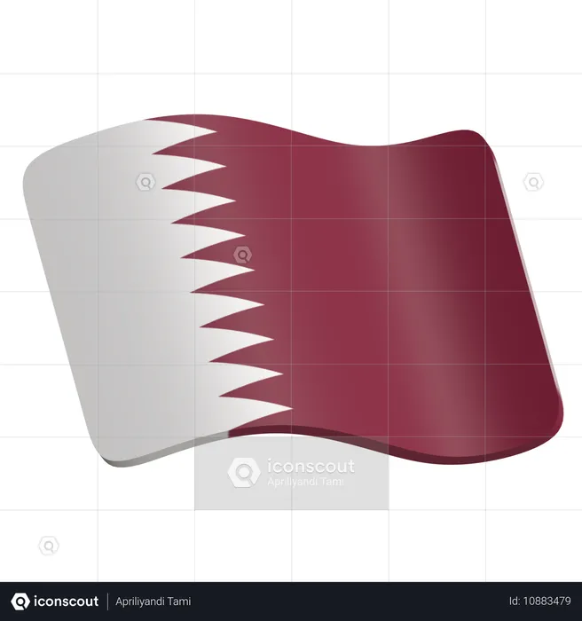 Qatar Flag  3D Icon