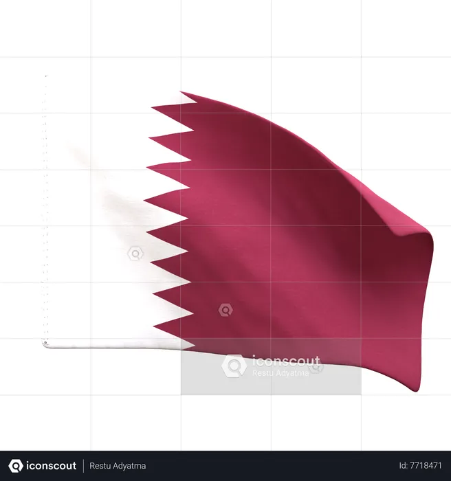 Qatar Flag Flag 3D Icon