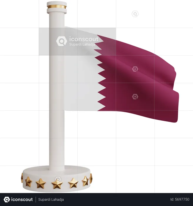 Qatar national flag Flag 3D Icon