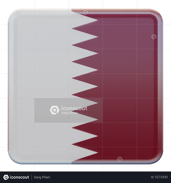 Qatar Square Flag Flag 3D Icon