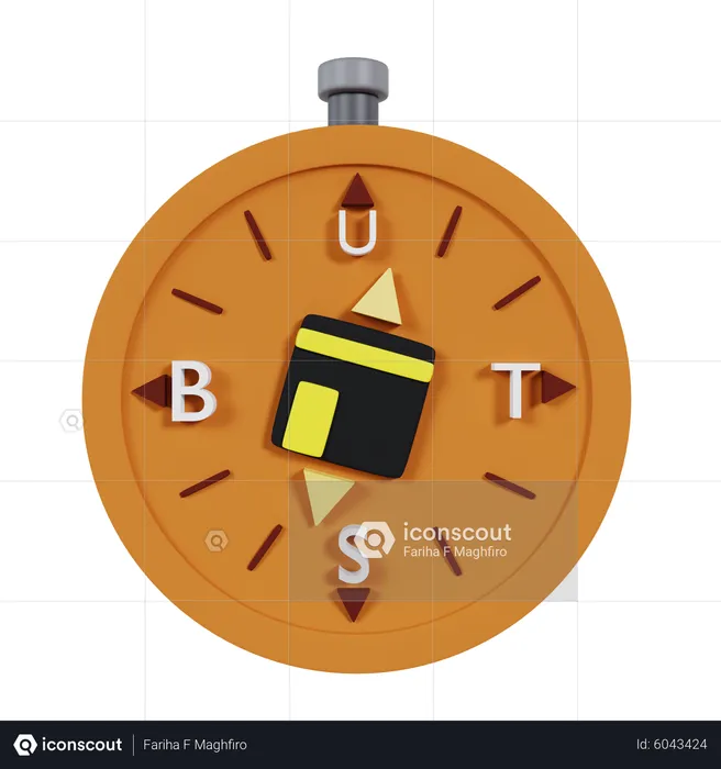 Qibla Compass  3D Icon