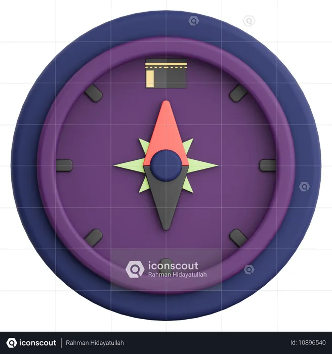 Qibla Compass Ramadan Celebration  3D Icon