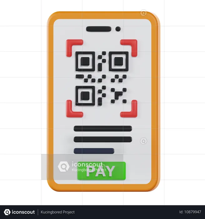 Pagamento por código QR  3D Icon