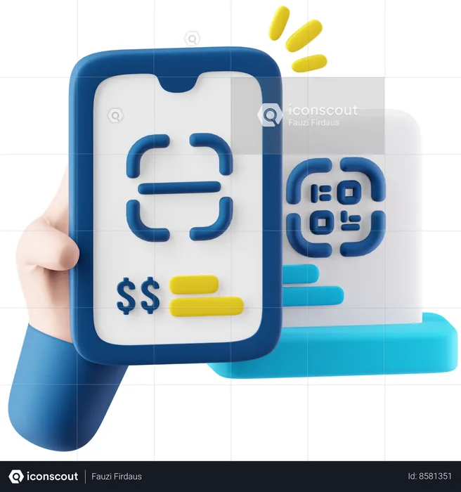 QR Code Payment  3D Icon