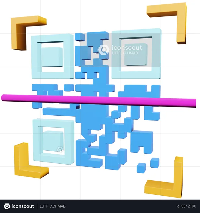 Qr Code Scan  3D Illustration