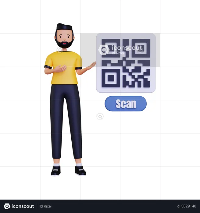 QR code Scan  3D Illustration