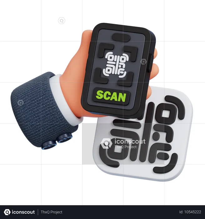 Zahlung per QR-Code-Scan  3D Icon