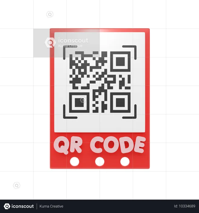 Zahlung per QR-Code  3D Icon