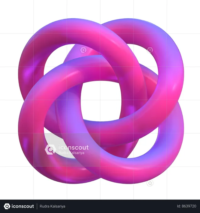 Quad Abstract Shape  3D Icon