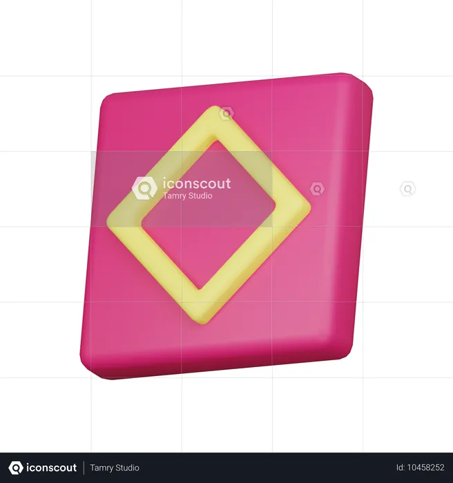 Quadrat mit abstrakter Rautenform  3D Icon