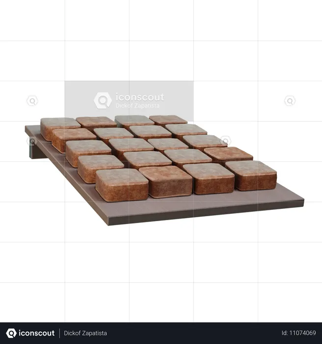 Quadratisches Brot  3D Icon