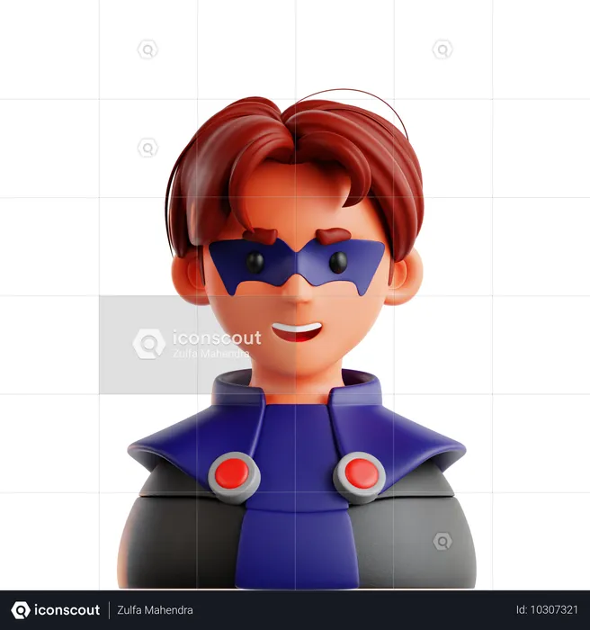 Super-herói cômico  3D Icon