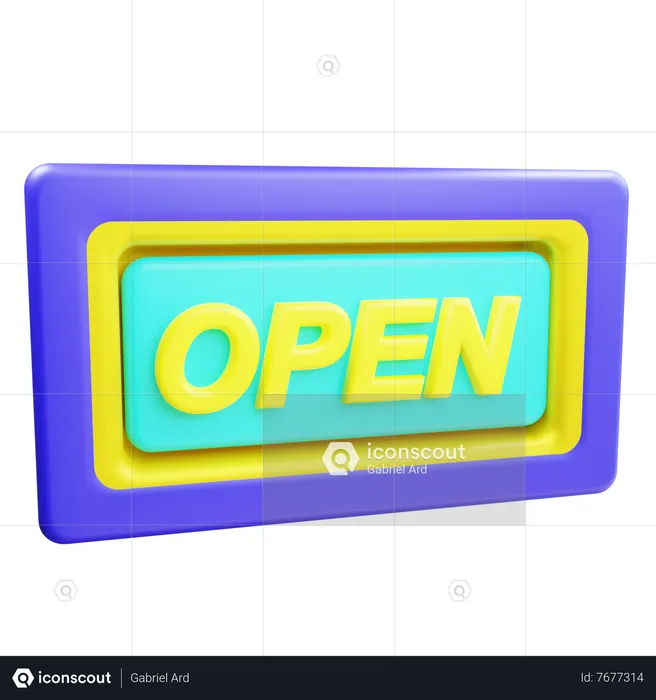 Quadro aberto  3D Icon