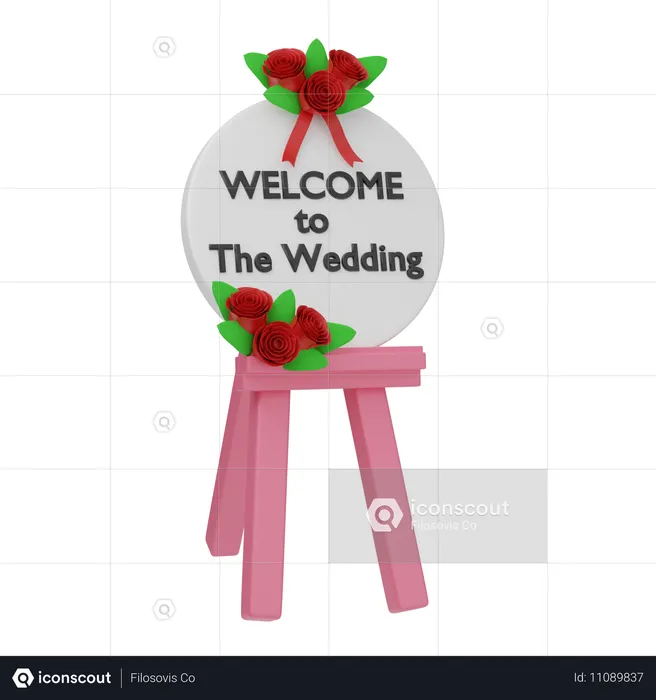 Placa de casamento  3D Icon