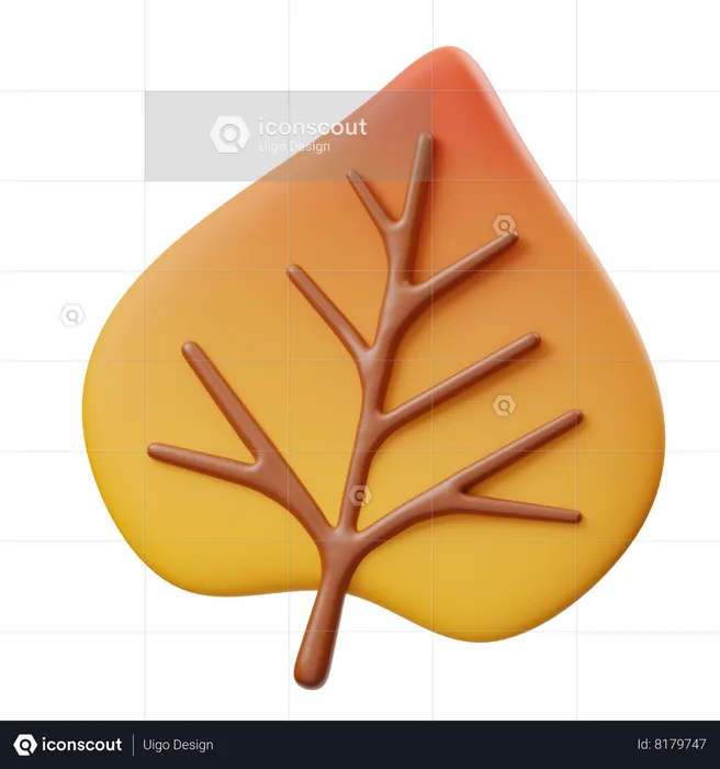 Quaking Aspen Leaf  3D Icon