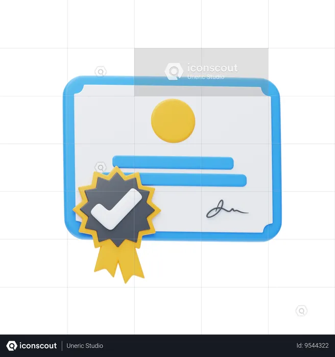 Quality certification  3D Icon