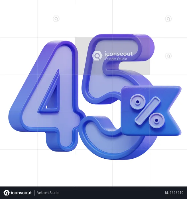 Quarante-cinq pour cent 45 pour cent  3D Icon