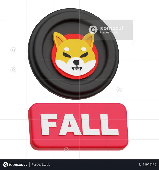 Queda de Shiba Inu  3D Icon