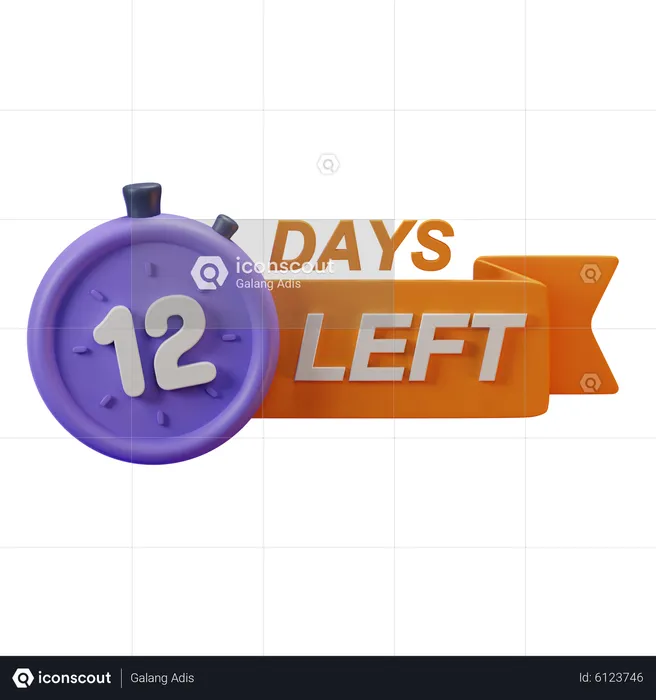 Faltan 12 días  3D Icon