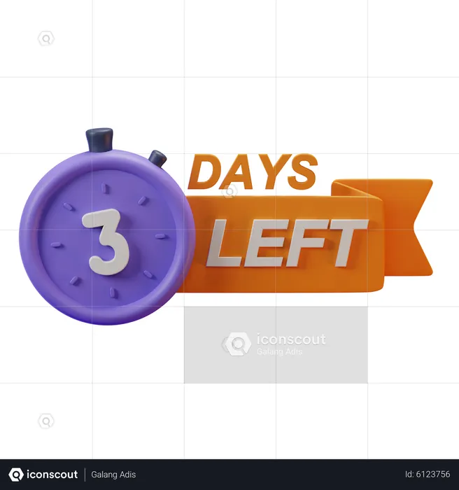 Quedan 3 días  3D Icon