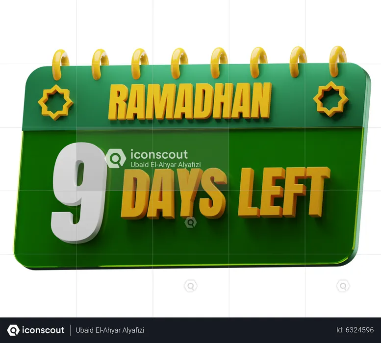 Quedan 9 días para el Ramadán  3D Icon