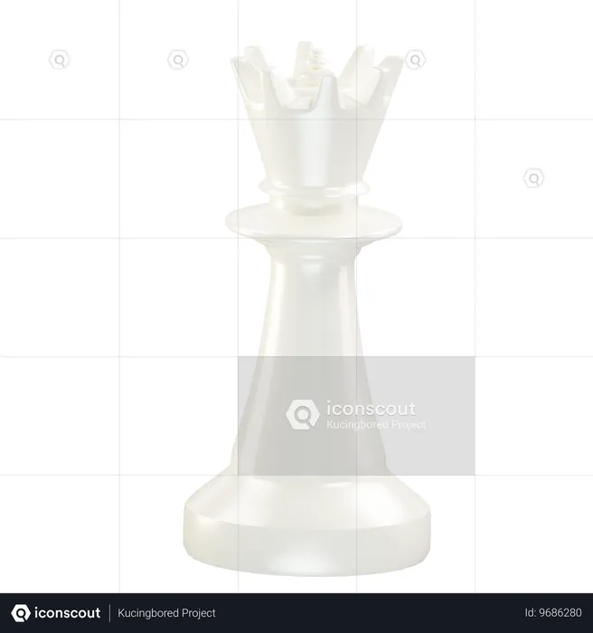 Queen Chess Piece White  3D Icon