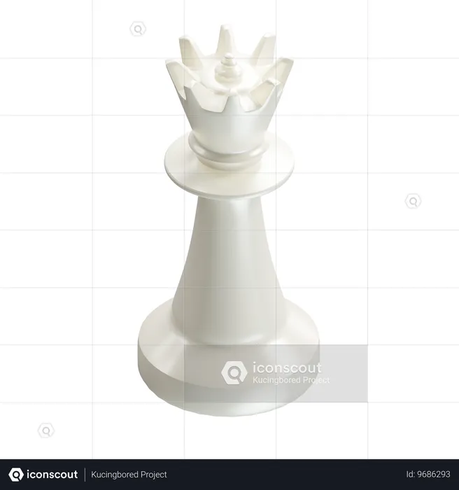 Queen Chess Piece White  3D Icon