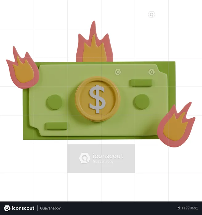 Quema de dinero  3D Icon