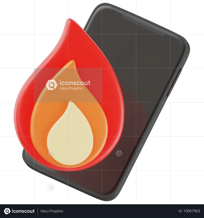 Teléfono quemado  3D Icon