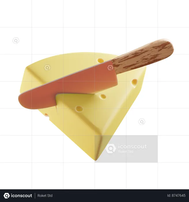 Queso rebanado  3D Icon