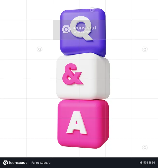 Question And Answer Boxes Stack  3D Icon