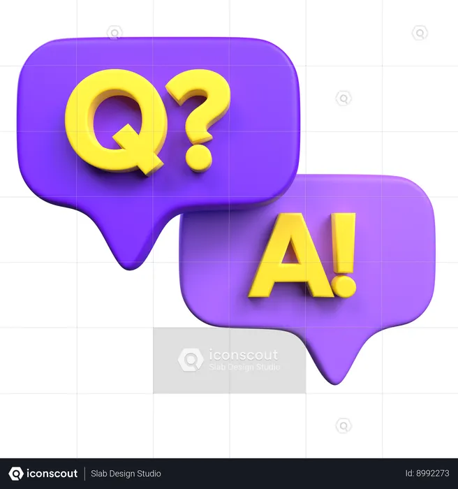 Question and Answer chat  3D Icon