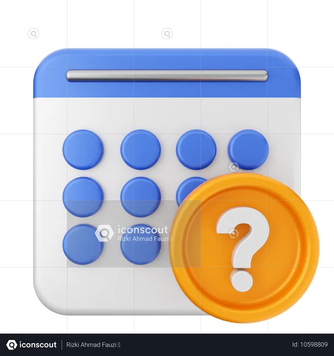 Question Calendar  3D Icon