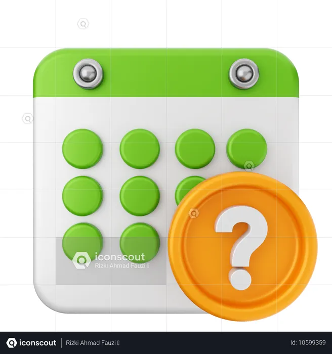 Question Calendar  3D Icon