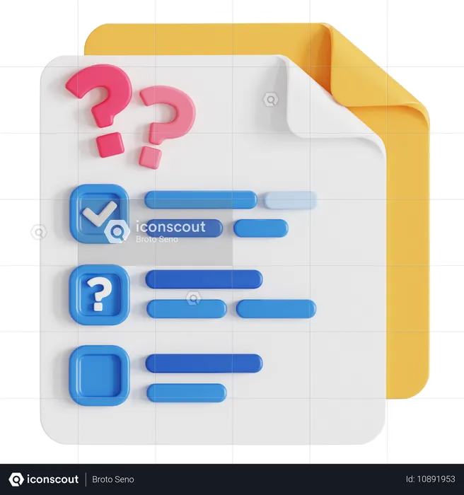 Question list  3D Icon